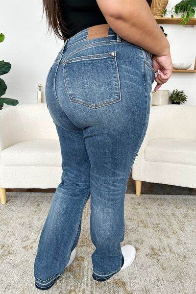 Judy Blue Full Size Mid Rise Release Hem Jeans - Hovatok