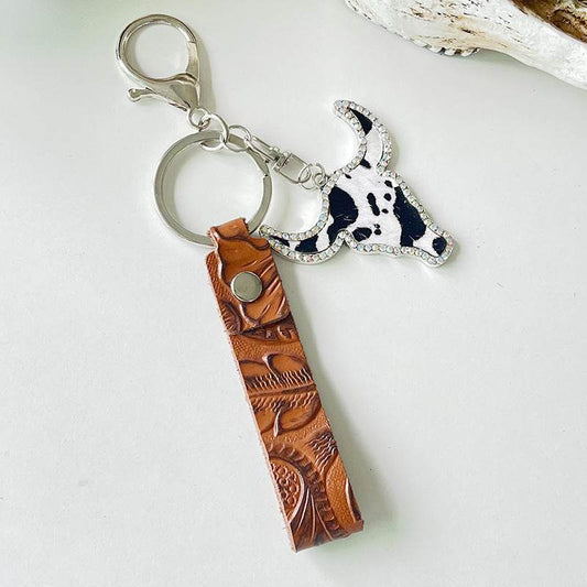 Rhinestone Bull Keychain - Hovatok