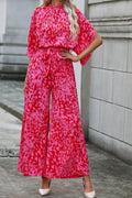 Leopard Belted Wide Leg Jumpsuit - Hovatok