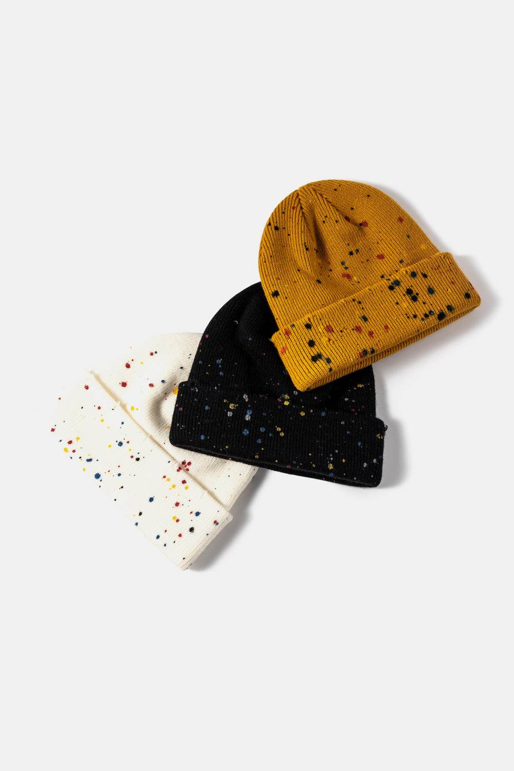 Confetti Rib-Knit Cuff Beanie - Hovatok