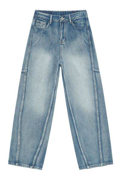Mid Rise Wide Leg Jeans - Hovatok