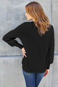 Basic Bae Full Size V-Neck Lantern Sleeve Top - Hovatok