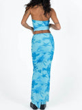 Printed Tube Top and Maxi Skirt Set - Hovatok