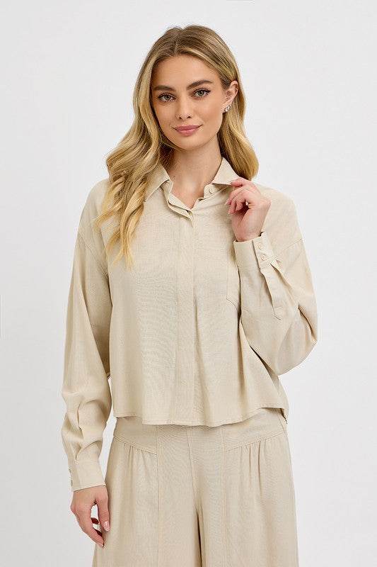 RISEN Button Down Long Sleeve Shirt - Hovatok