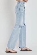RISEN Full Size High Rise Distressed Wide Leg Jeans - Hovatok
