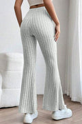 Basic Bae Full Size Ribbed High Waist Flare Pants - Hovatok