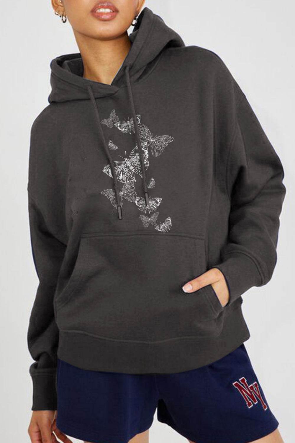 Simply Love Simply Love Full Size Dropped Shoulder Butterfly Graphic Hoodie - Hovatok