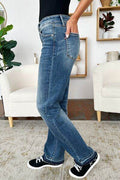 Judy Blue Full Size Mid Rise Release Hem Jeans - Hovatok