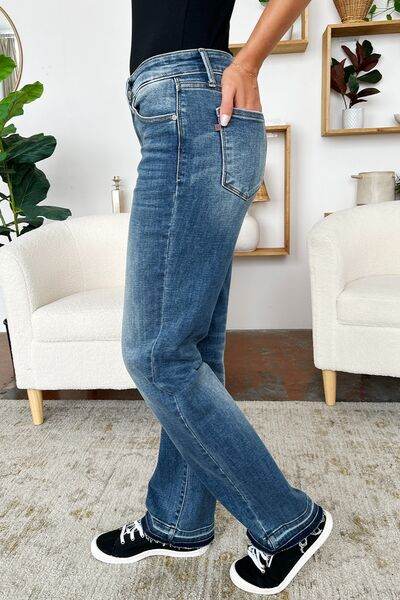 Judy Blue Full Size Mid Rise Release Hem Jeans - Hovatok