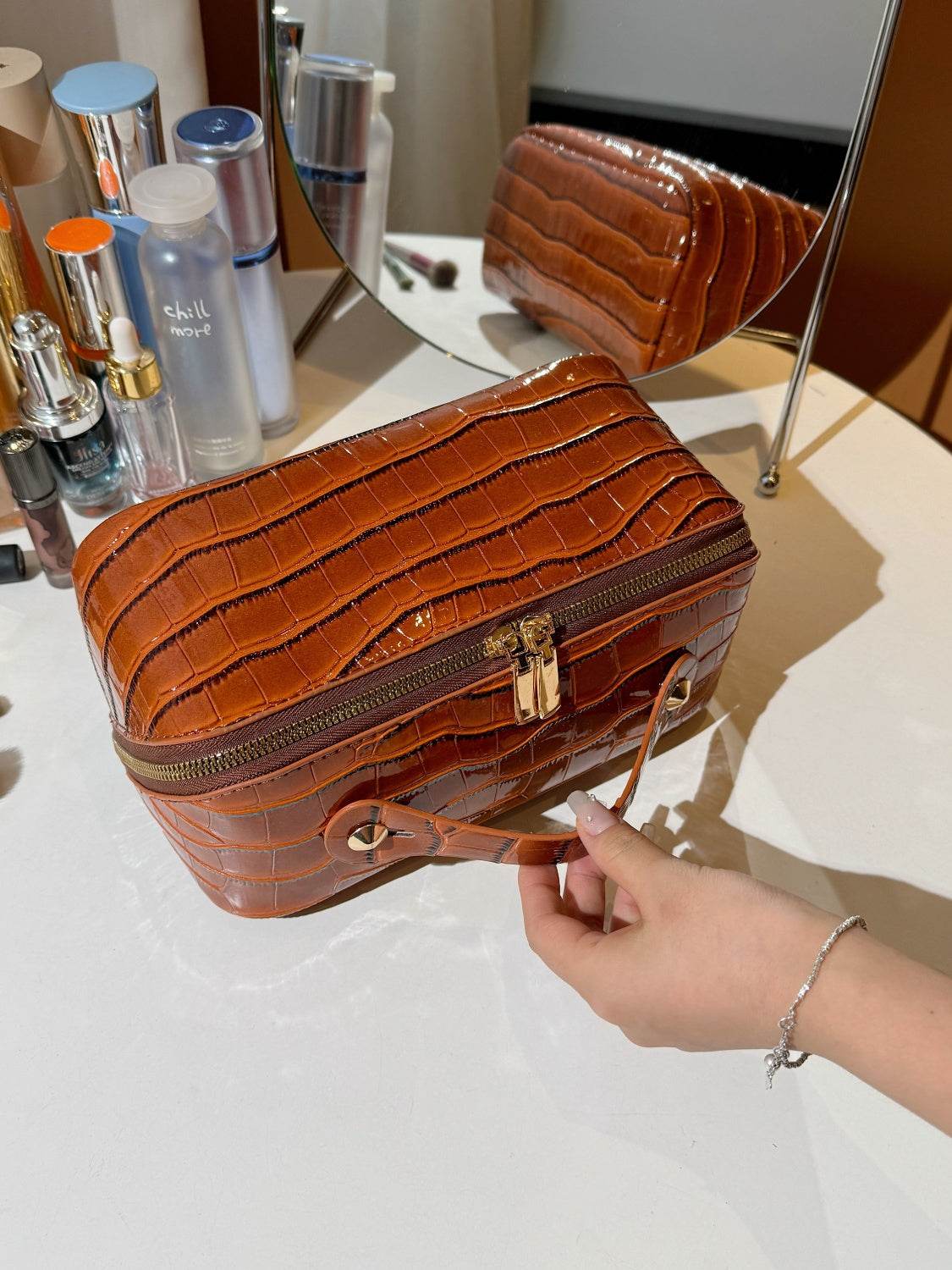 PU Leather Solid Color Wristlet - Hovatok