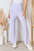 RISEN Full Size High Waist Ultra Soft Knit Flare Pants - Hovatok