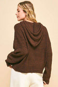 Davi & Dani Drop Shoulder Long Sleeve Hooded Sweater - Hovatok
