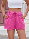 Florira Texture Drawstring Shorts - Hovatok