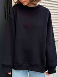 Oversize Round Neck Dropped Shoulder Sweatshirt - Hovatok