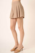 Mittoshop Side Invisible Zipper Pleated Shorts - Hovatok