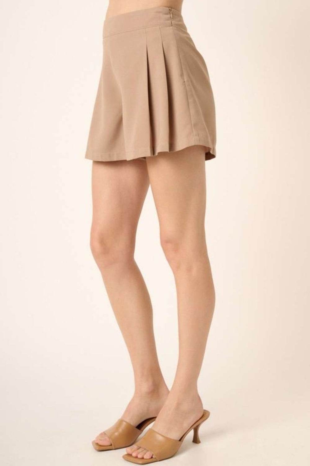 Mittoshop Side Invisible Zipper Pleated Shorts - Hovatok