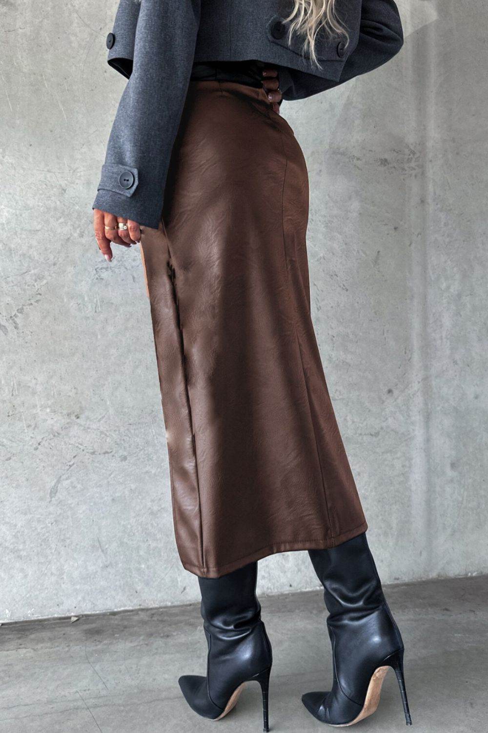 Slit Midi Skirt with Pockets - Hovatok