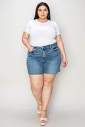 Judy Blue Full Size High Waist Slim Denim Shorts - Hovatok