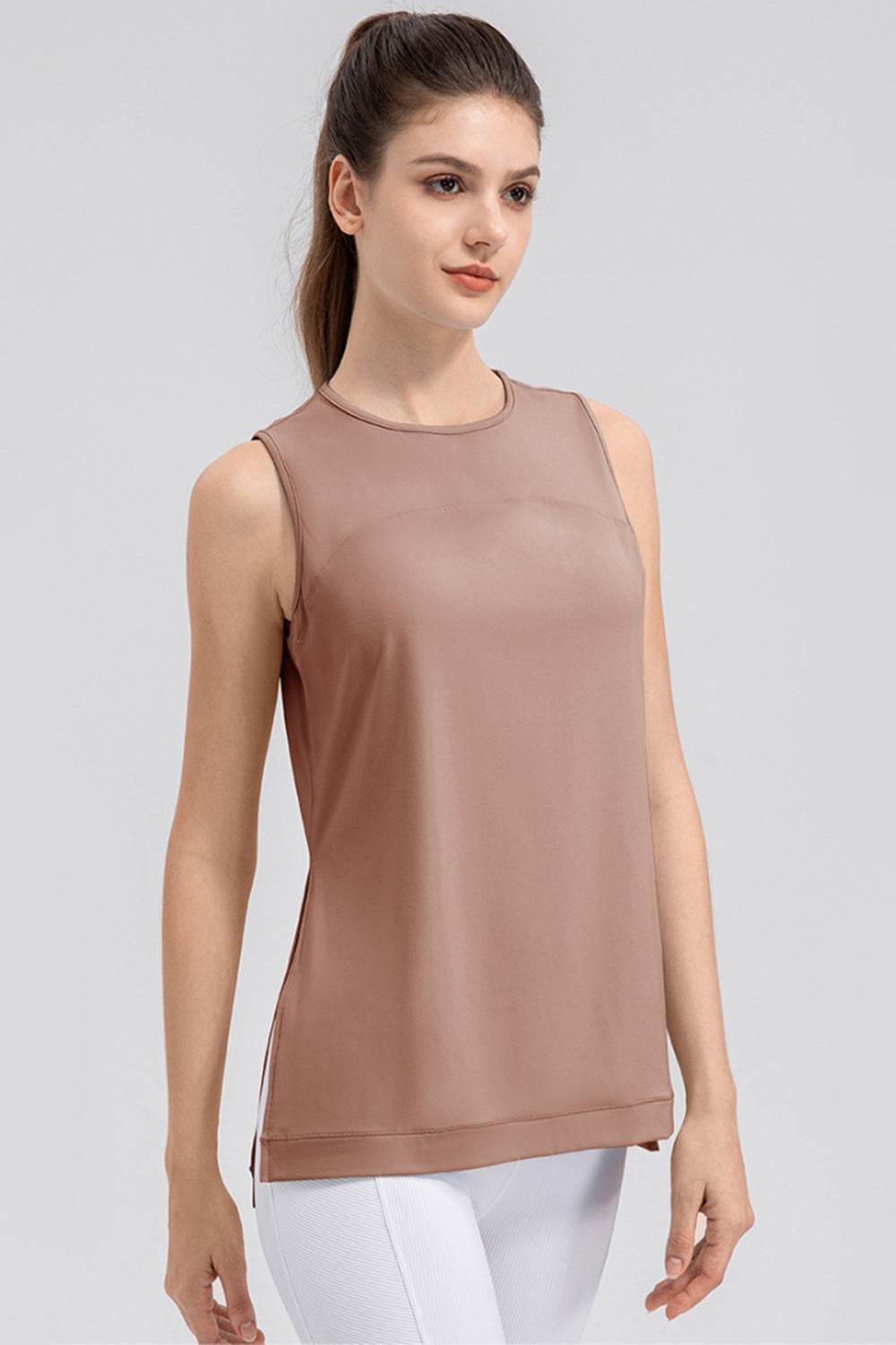 Slit Round Neck Tank - Hovatok