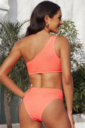Textured One-Shoulder Bikini Set - Hovatok