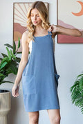 Heimish Full Size Ribbed Sleeveless Mini Tank Dress Plus Size - Hovatok