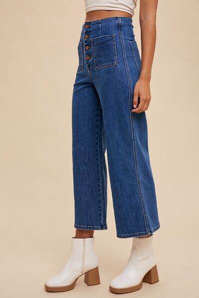 Annie Wear Button Fly High Waist Jeans - Hovatok
