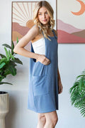 Heimish Full Size Ribbed Sleeveless Mini Tank Dress Plus Size - Hovatok