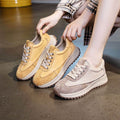 Lace Up Wedge Sneakers - Hovatok