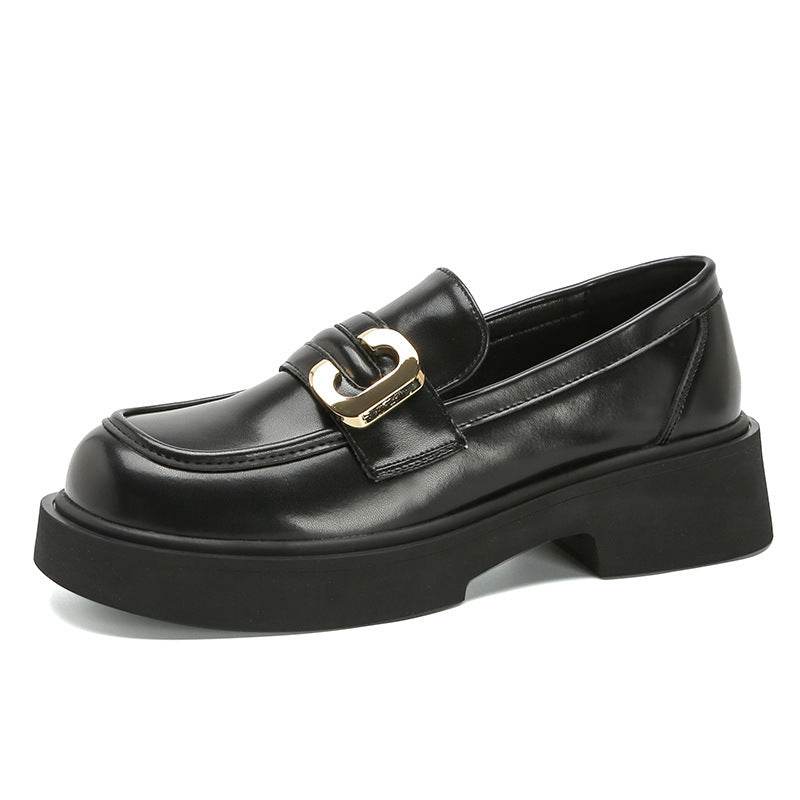 Round Toe Platform Loafers - Hovatok
