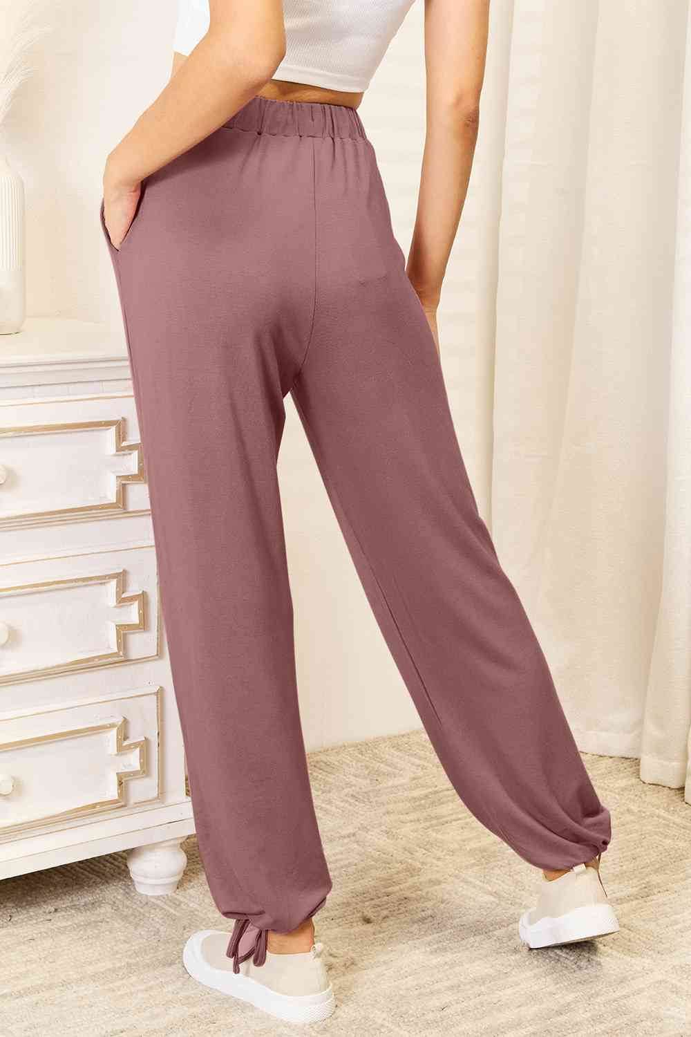 Basic Bae Full Size Soft Rayon Drawstring Waist Pants with Pockets - Hovatok
