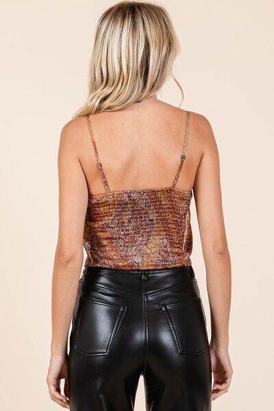 Mittoshop Paisley Patchwork Print Satin Cowl Neck Crop Cami - Hovatok