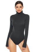 Ribbed Turtleneck Long Sleeve Bodysuit - Hovatok