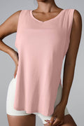 Slit Round Neck Active Tank - Hovatok