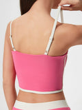 Millennia Contrast Trim Square Neck Active Cami with Detachable Chest Pads - Hovatok