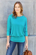 Basic Bae Full Size Round Neck Batwing Sleeve Top - Hovatok