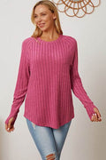 Basic Bae Full Size Ribbed Thumbhole Sleeve T-Shirt - Hovatok