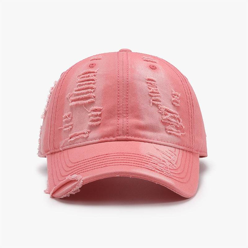 Distressed Adjustable Cotton Baseball Cap - Hovatok