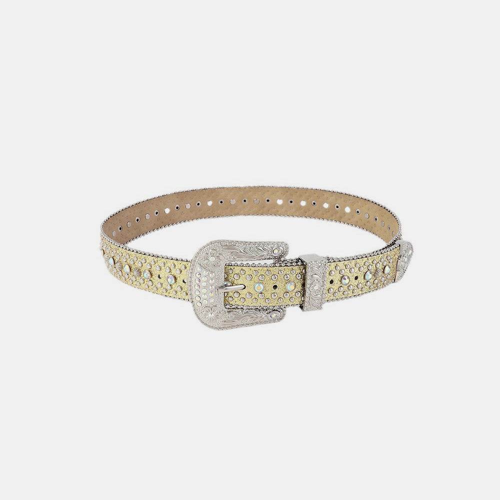 Rhinestone PU Leather Belt - Hovatok