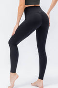 Wide Waistband Slim Fit Active Leggings - Hovatok