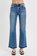 RISEN Full Size Raw Hem Ankle Bootcut Jeans Plus Size - Hovatok