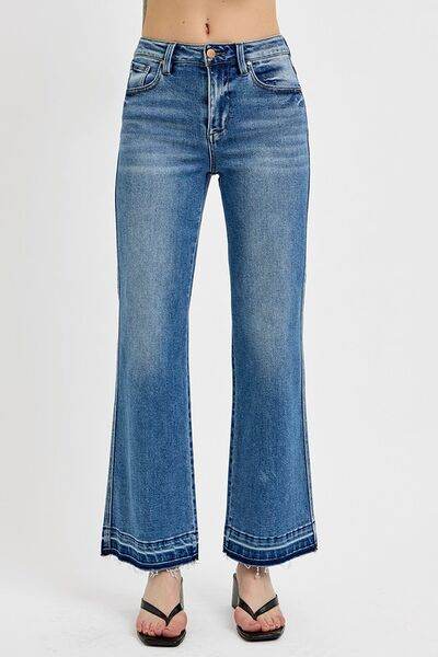 RISEN Full Size Raw Hem Ankle Bootcut Jeans Plus Size - Hovatok
