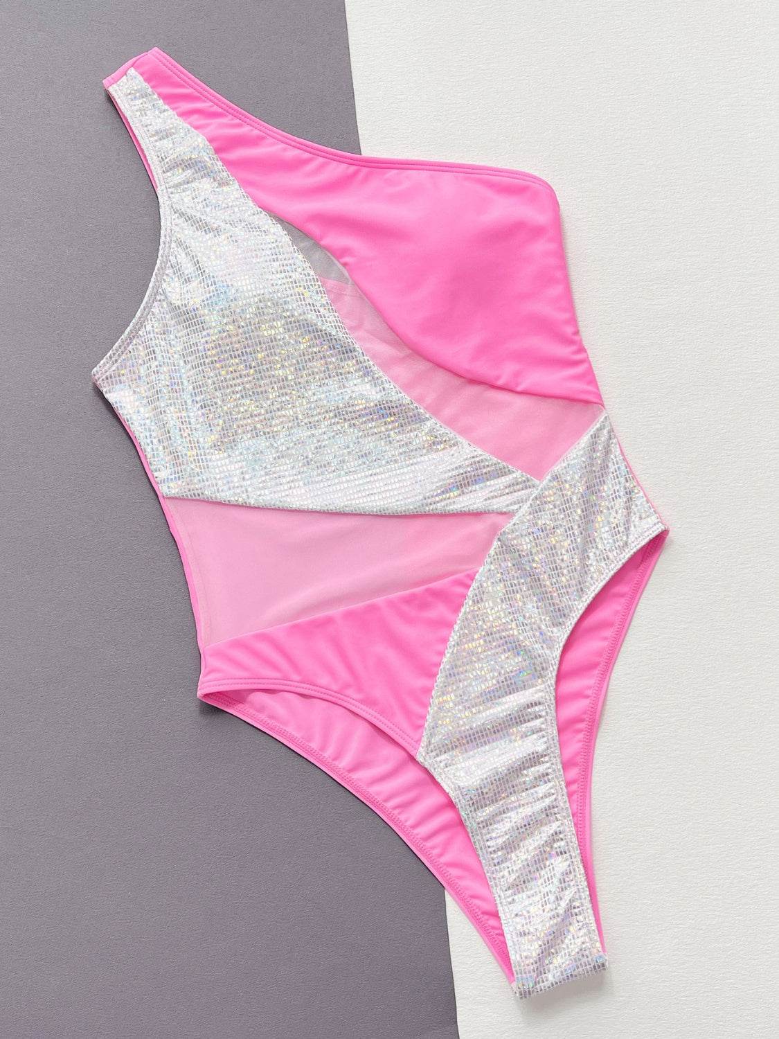Contrast Panel One-Piece Swimsuit - Hovatok