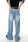 Mid Rise Wide Leg Men's Jeans with Pockets - Hovatok