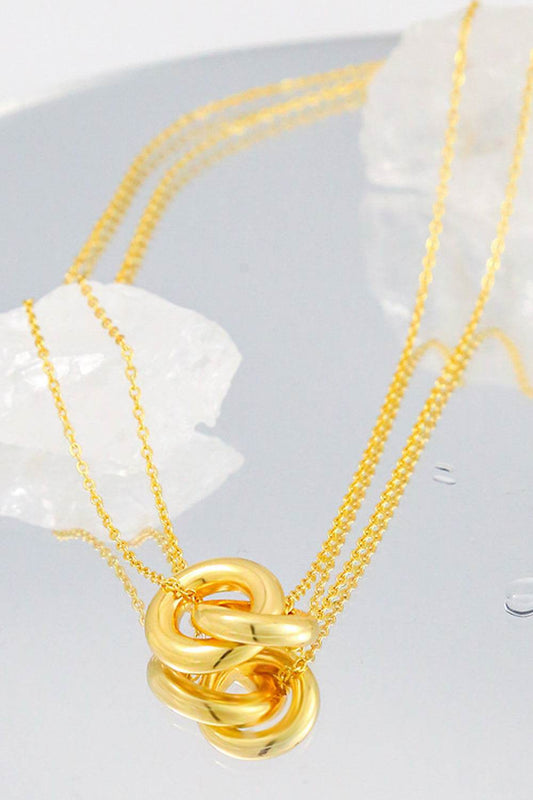 Linked Ring Pendant Chain Necklace - Hovatok
