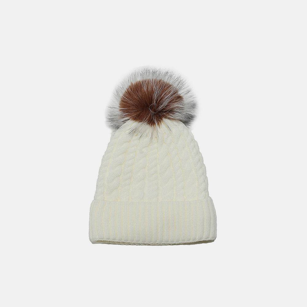 Cable Knit Winter Hat with Pompom - Hovatok