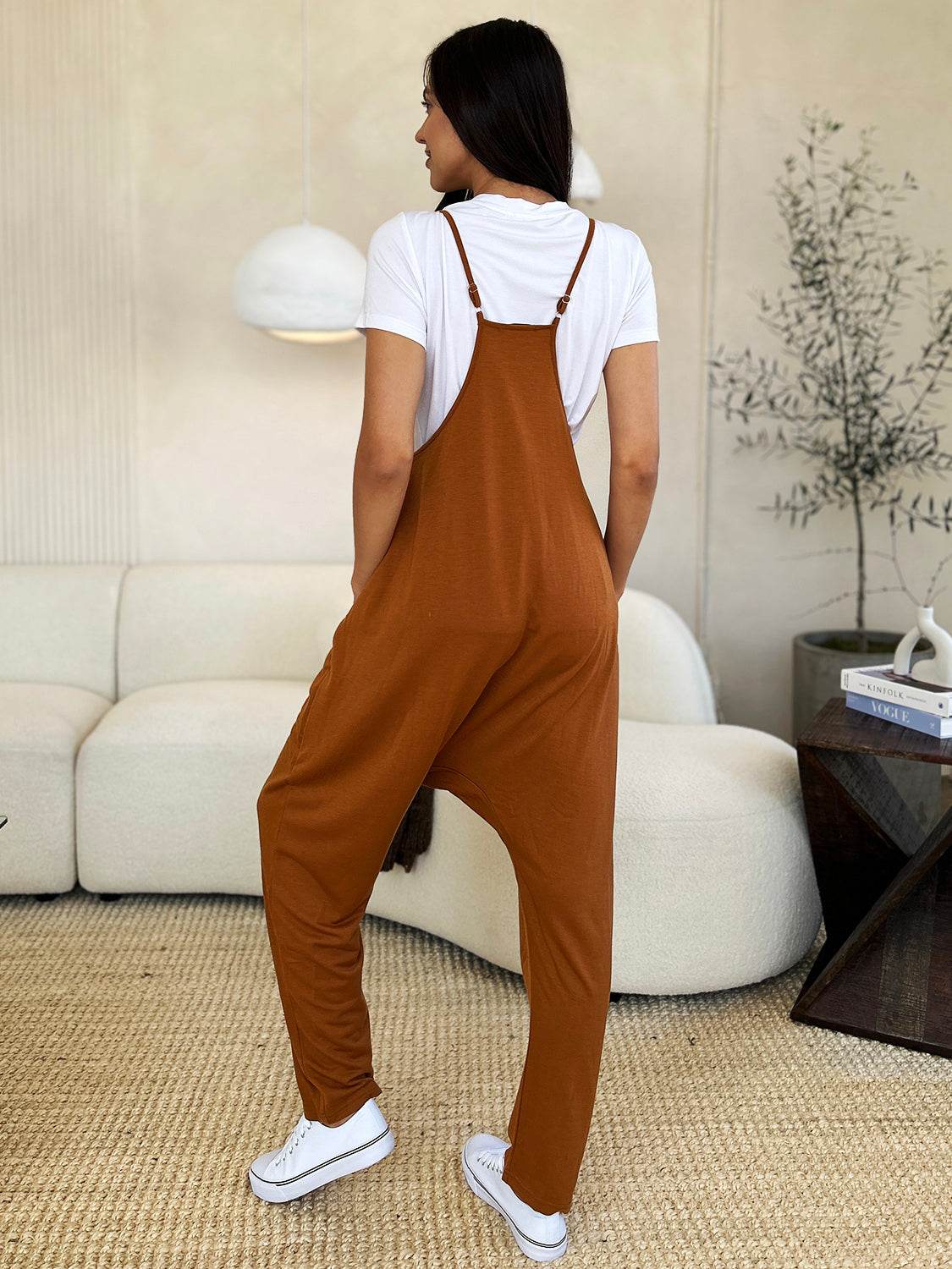 Double Take Full Size Sleeveless V-Neck Pocketed Jumpsuit - Hovatok