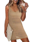Openwork Scoop Neck Cover Up - Hovatok