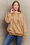 Full Size Long Sleeve Dropped Shoulder Hoodie - Hovatok