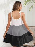 Color Block Spaghetti Strap Cover-Up Dress - Hovatok