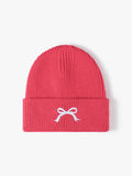 Embroidered Bow Knit Hat - Hovatok